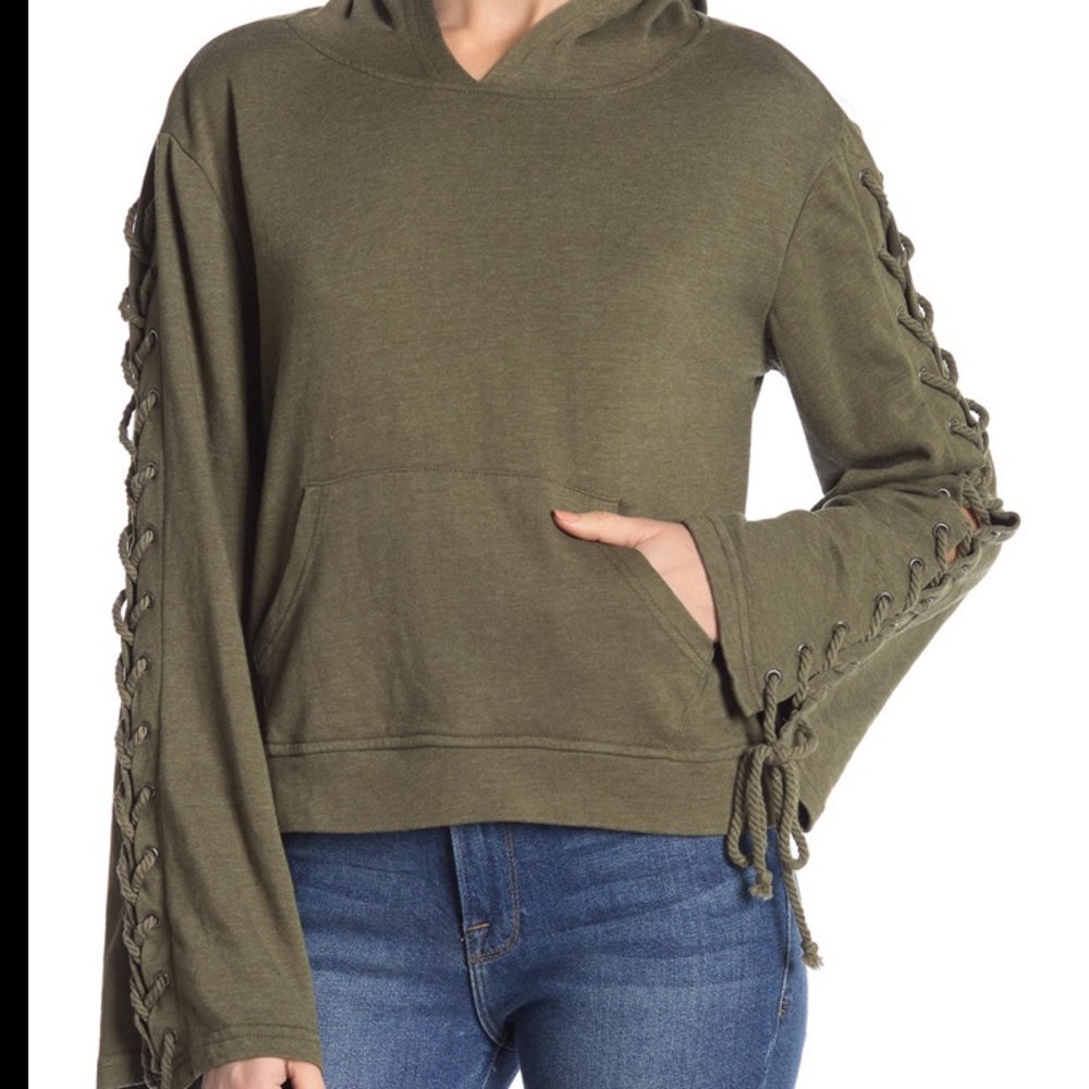 Cupcakes and Cashmere Empress Lace Up Hoodie